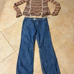 We The Free Denim Jeans and sweater set both xs.